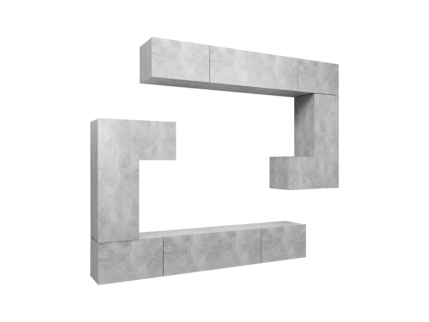Hector  Ensemble de meubles TV 8 pcs Gris béton Bois d'ingénierie