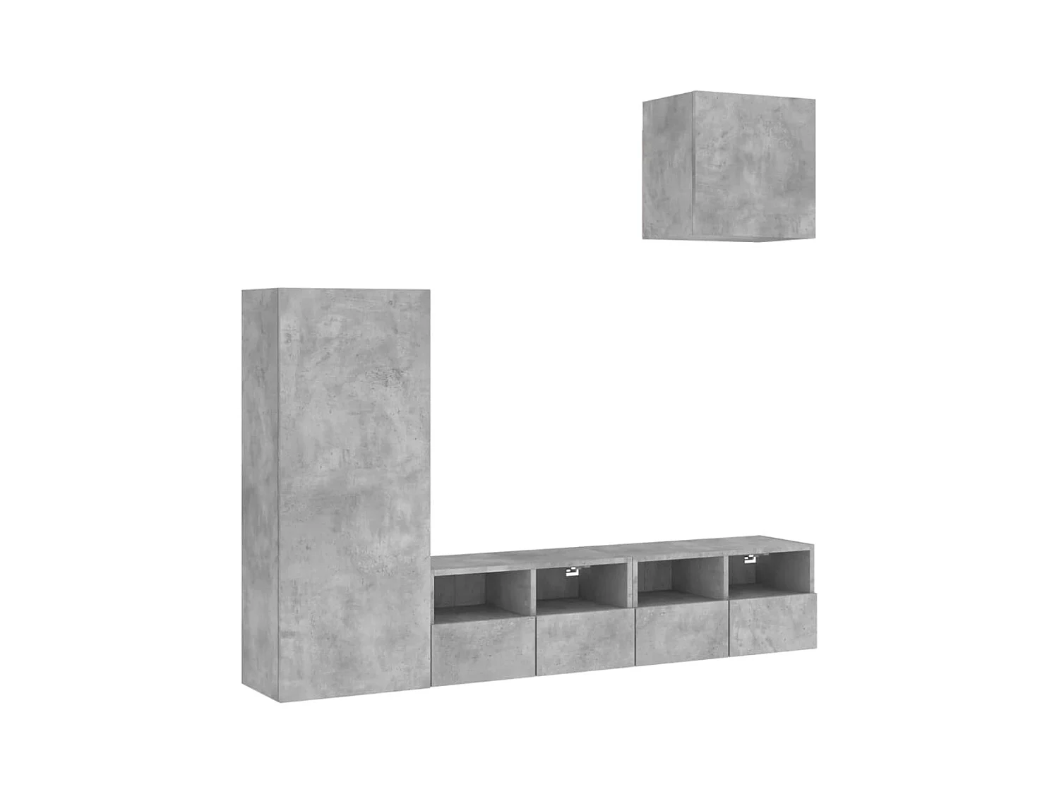Brynir  Unités murales TV 4 pcs gris béton bois d'ingénierie