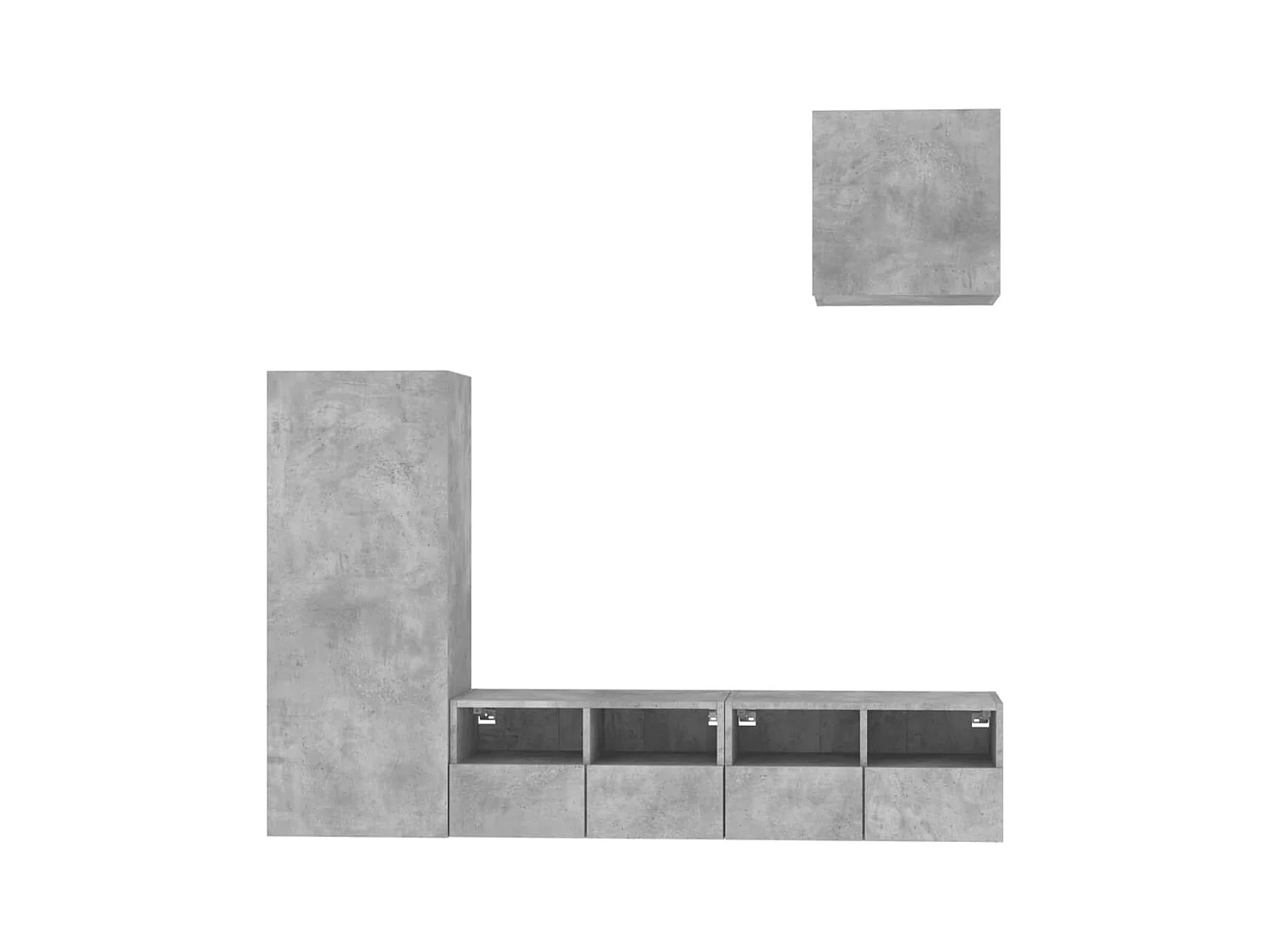 Brynir  Unités murales TV 4 pcs gris béton bois d'ingénierie