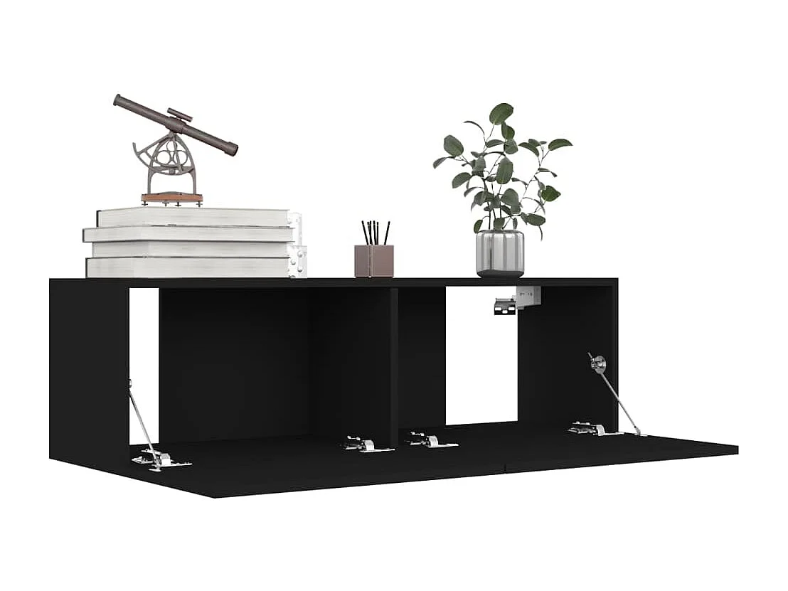 Iseline  Set de muebles de salón TV 6 pzas madera de ingeniería negro