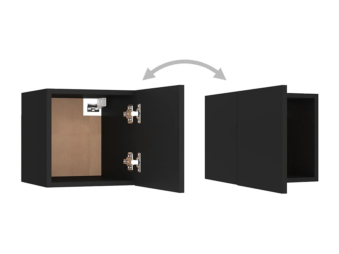 Iseline  Set de muebles de salón TV 6 pzas madera de ingeniería negro