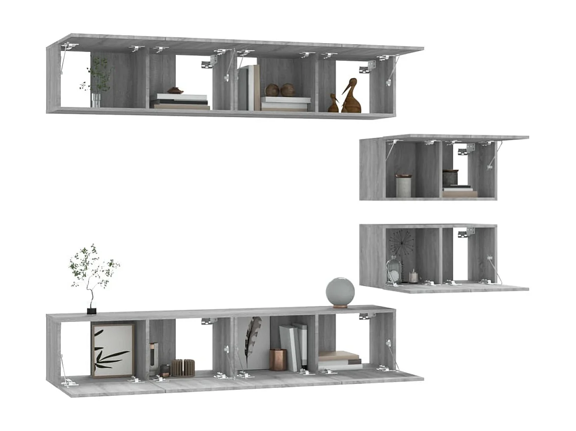 Juliette  Ensemble de meubles TV 6 pcs Sonoma gris Bois d'ingénierie