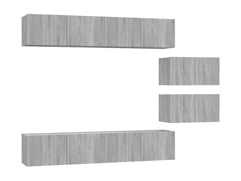 Juliette  Set de muebles para TV 6 pzas madera contrachapada gris Sonoma
