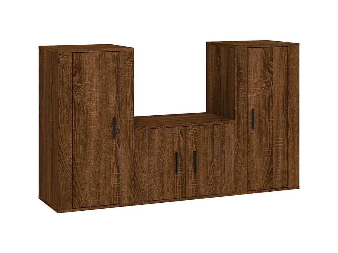 Farrell  Ensemble de meubles TV 3 pcs Chêne marron Bois d'ingénierie
