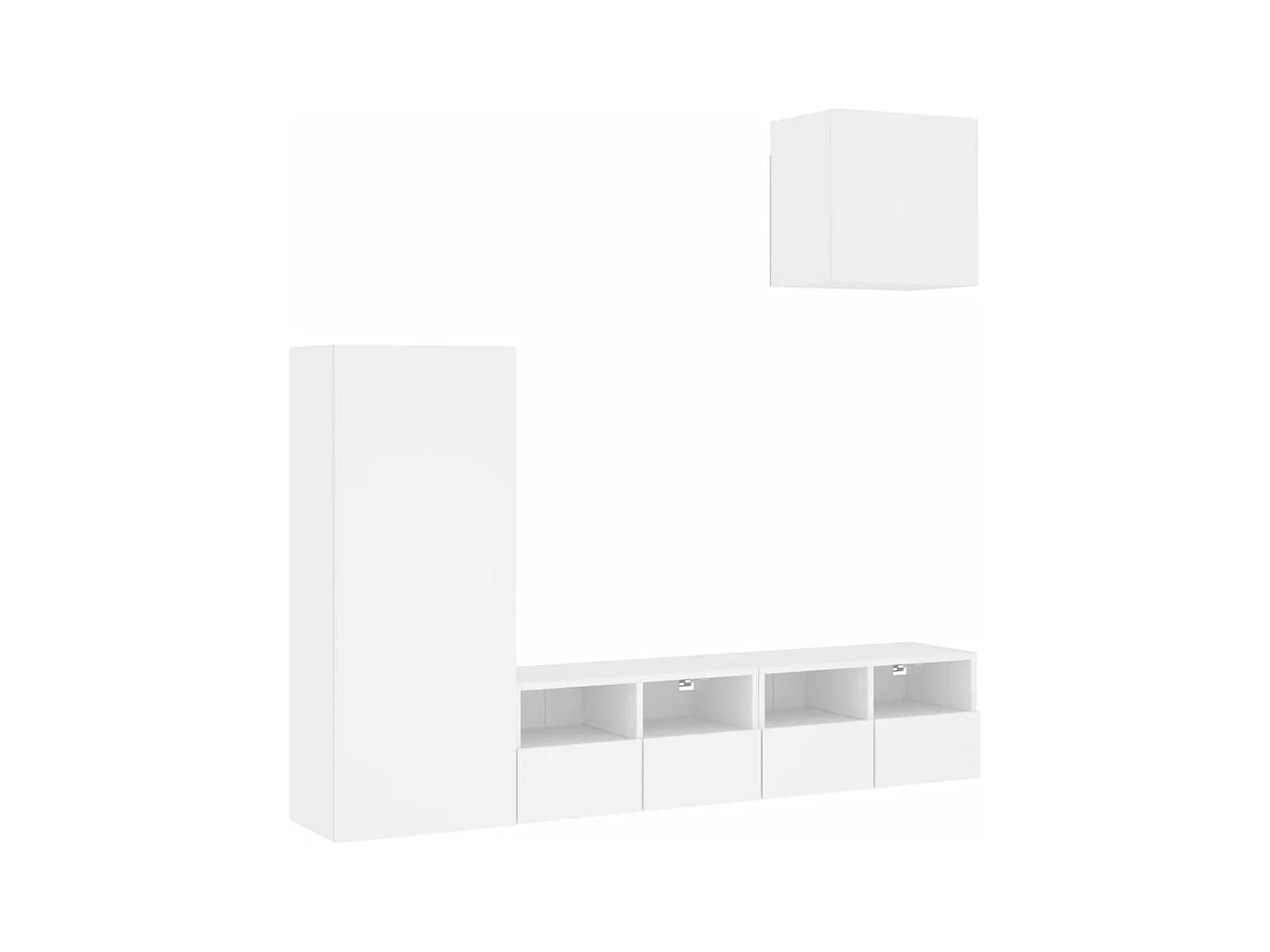 Brynir  Unités murales TV 4 pcs blanc bois d'ingénierie