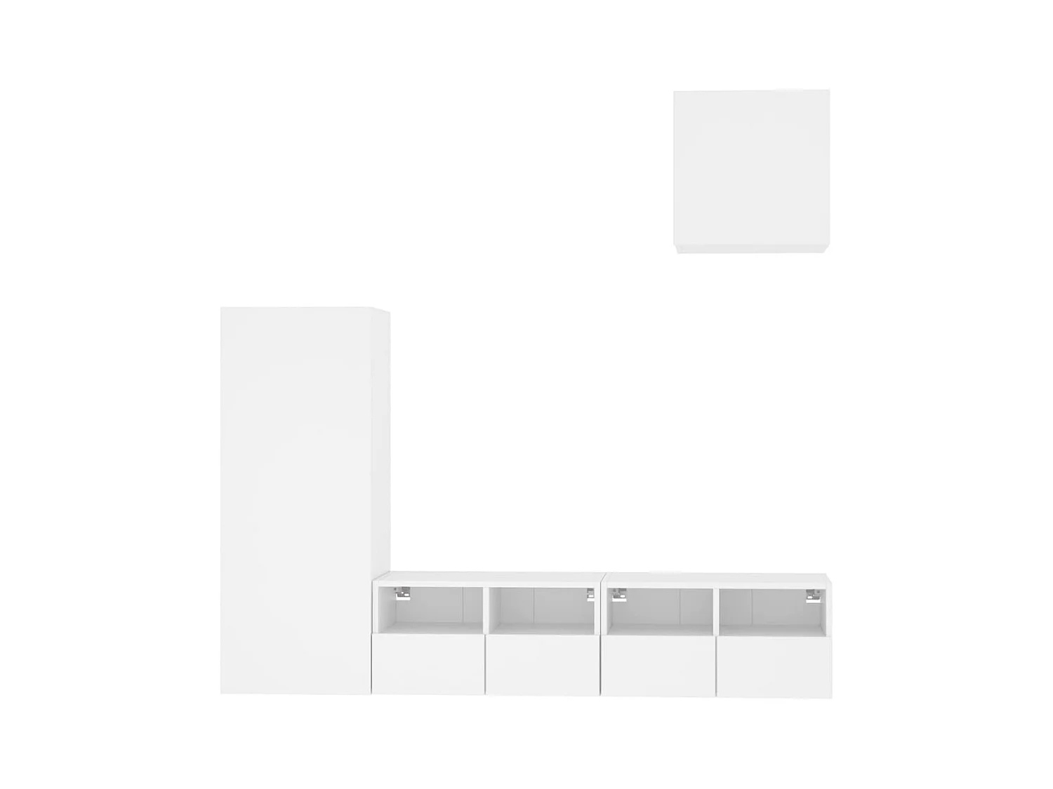 Brynir  Unités murales TV 4 pcs blanc bois d'ingénierie