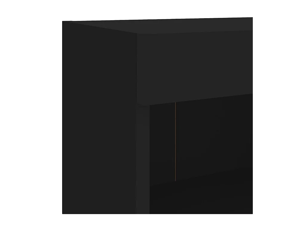 Coolgreany  Unités murales TV avec LED 7 pcs noir bois d'ingénierie