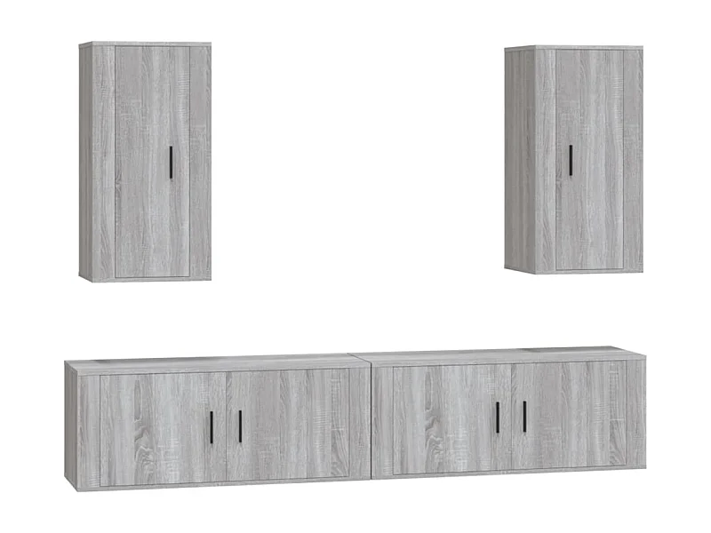 Yrill  Ensemble de meubles TV 4 pcs Sonoma gris Bois d'ingénierie