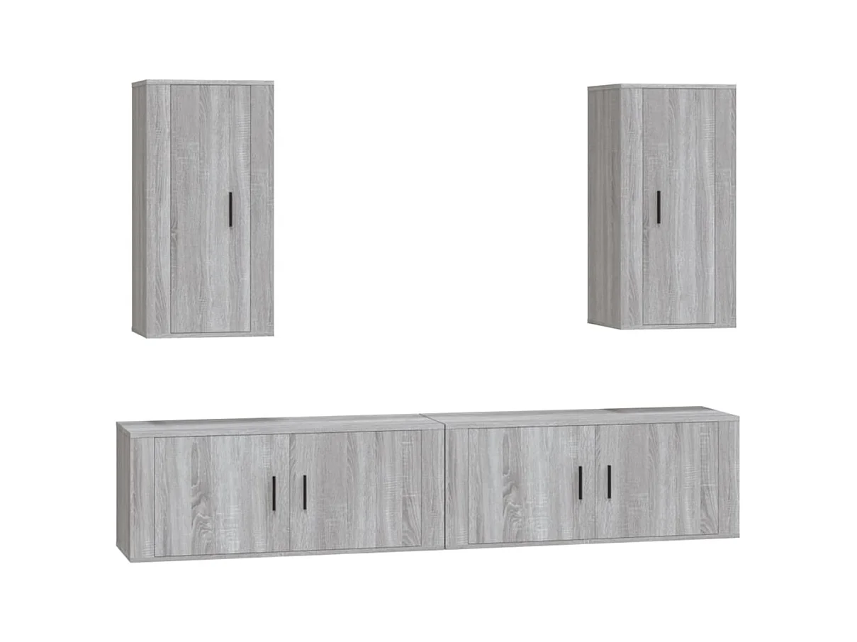 Yrill  Ensemble de meubles TV 4 pcs Sonoma gris Bois d'ingénierie
