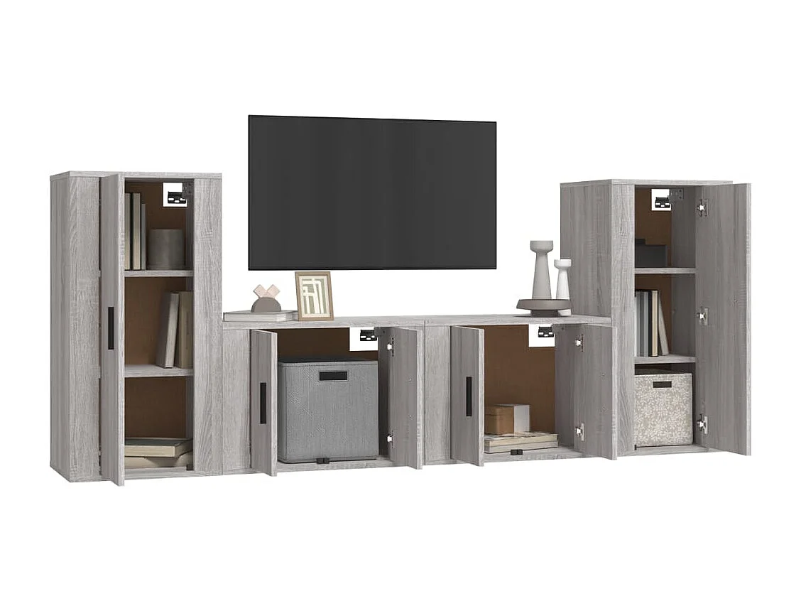 Marcus  Ensemble de meubles TV 4 pcs Sonoma gris Bois d'ingénierie