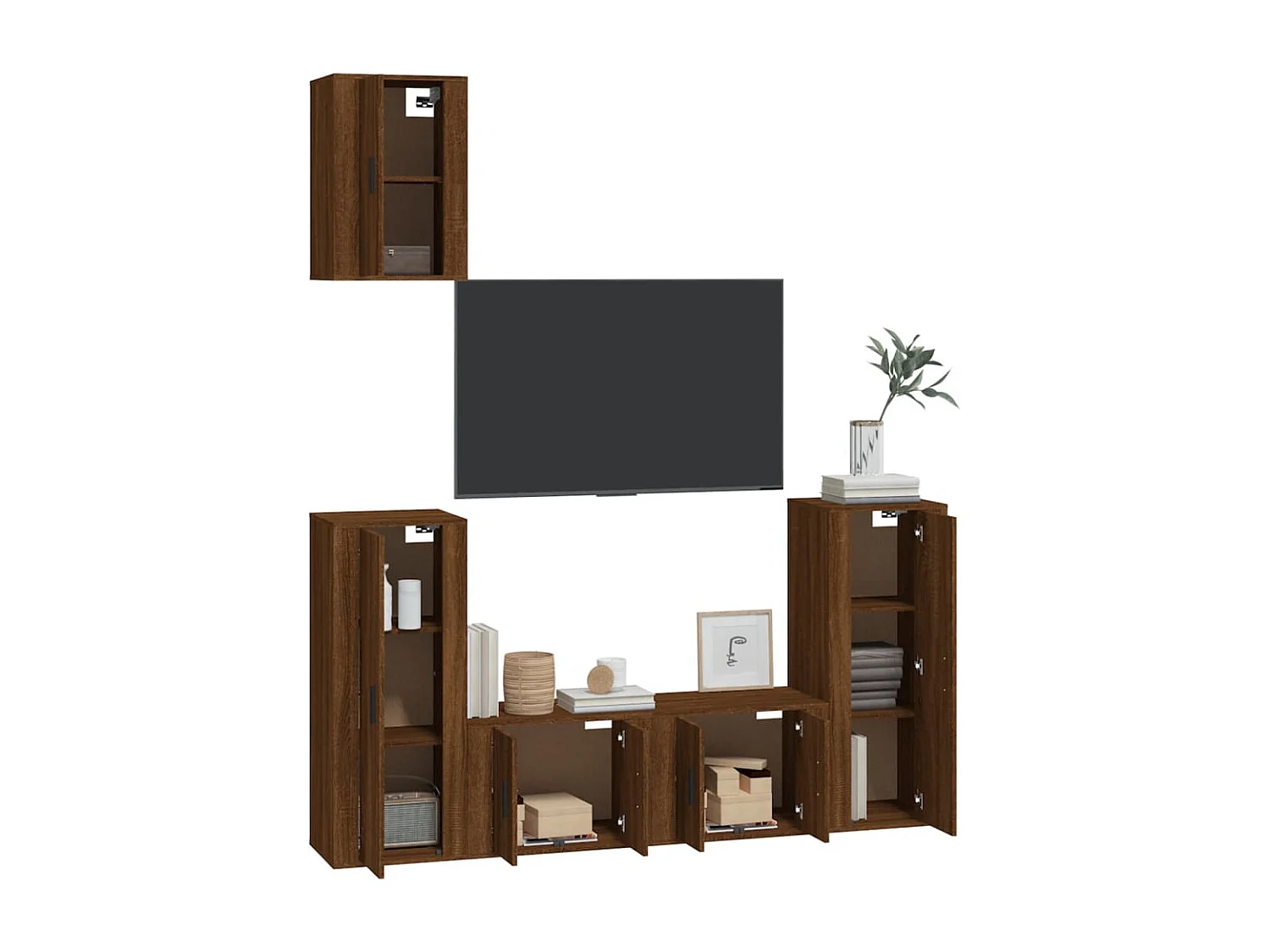 Ingrid Helene  Ensemble de meubles TV 5 pcs Chêne marron Bois d'ingénierie
