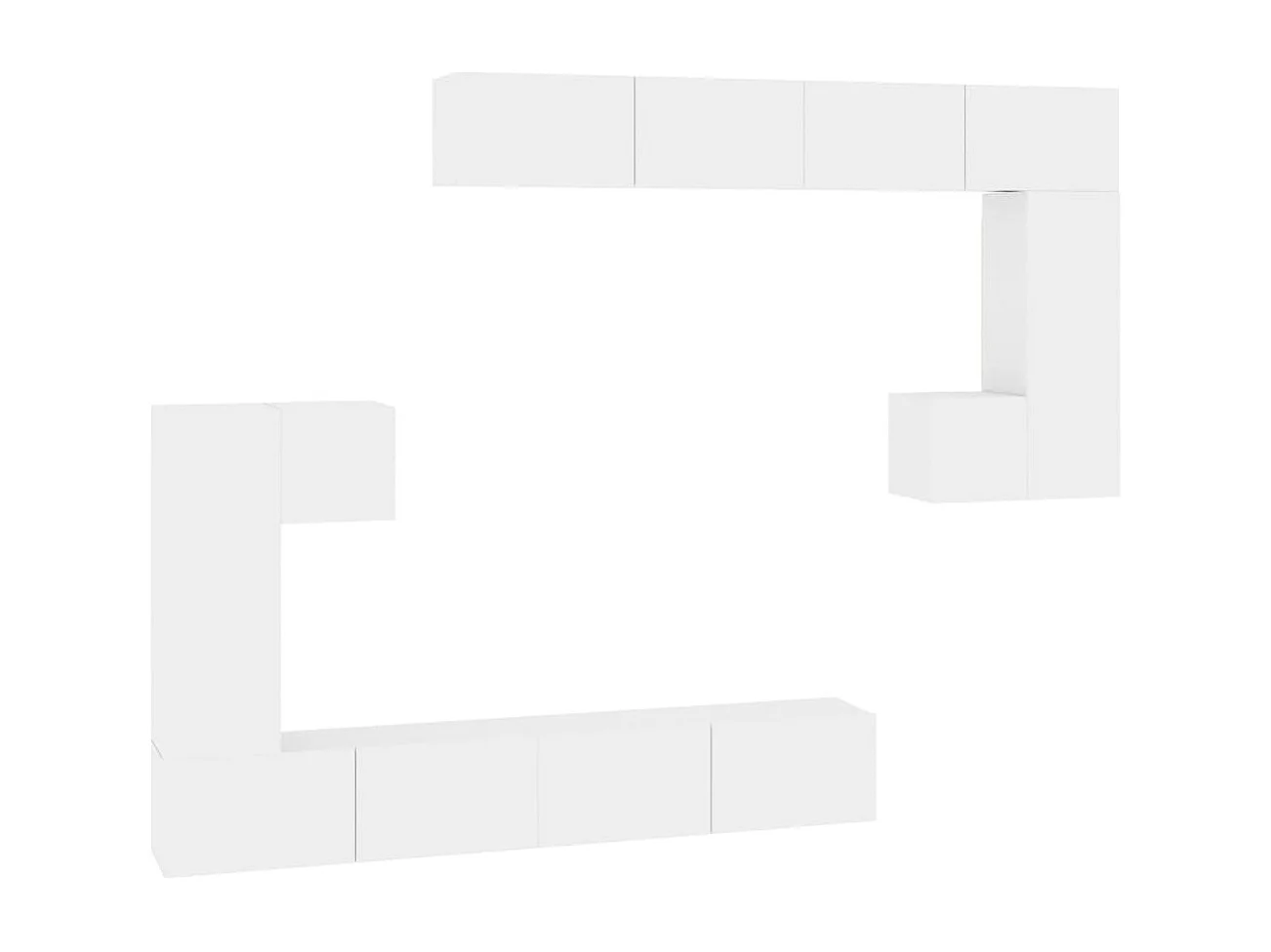 Cedvar  Meuble TV mural Blanc Bois d'ingénierie