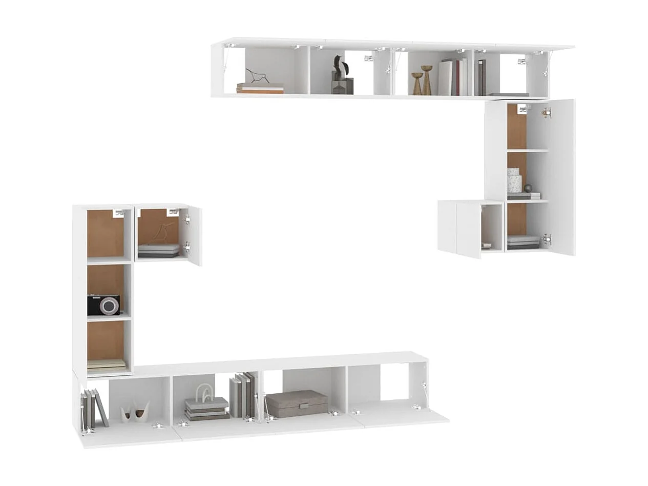 Cedvar  Meuble TV mural Blanc Bois d'ingénierie