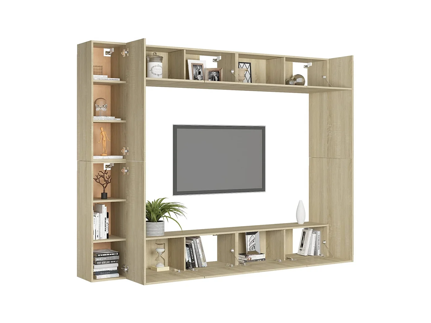 Beltsville  Ensemble de meubles TV 8 pcs Chêne sonoma Bois d'ingénierie