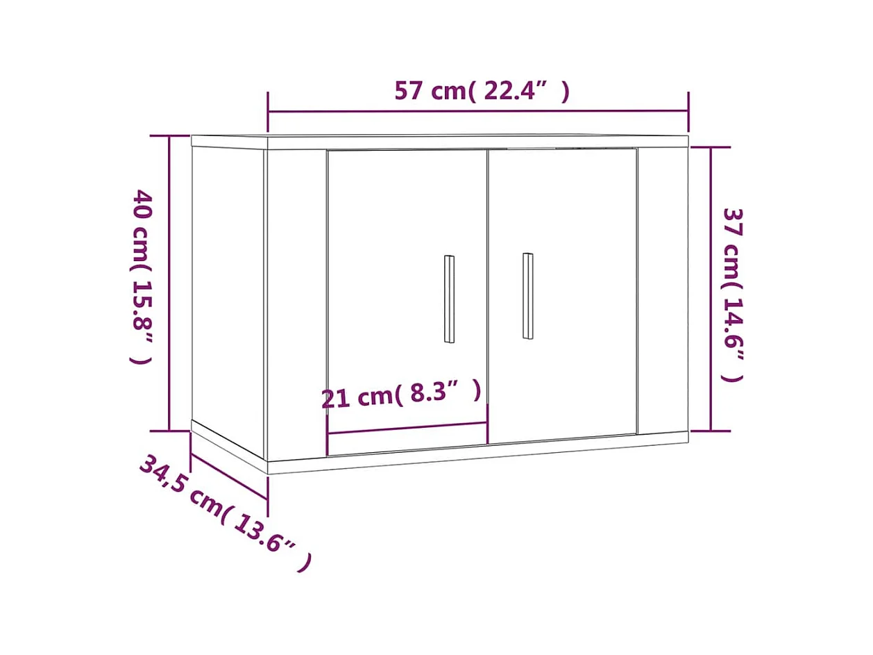Calvin Dean  Ensemble de meubles TV 4 pcs Chêne marron Bois d'ingénierie