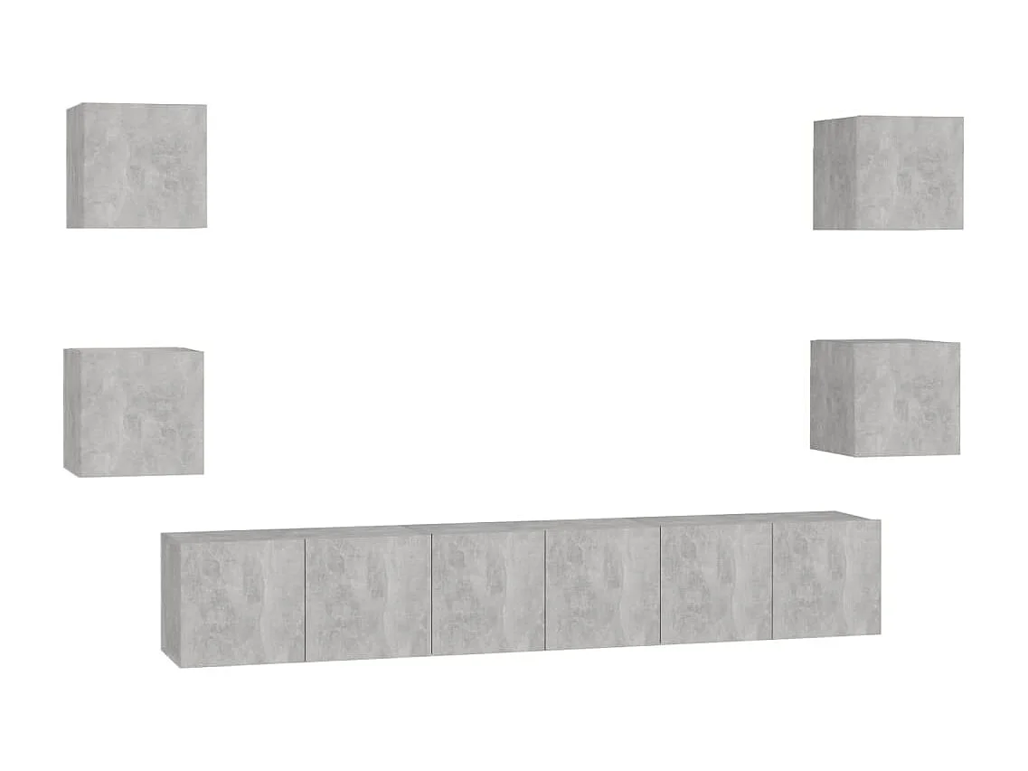 Iseline  Set de muebles de salón 7 pzas madera ingeniería gris hormigón