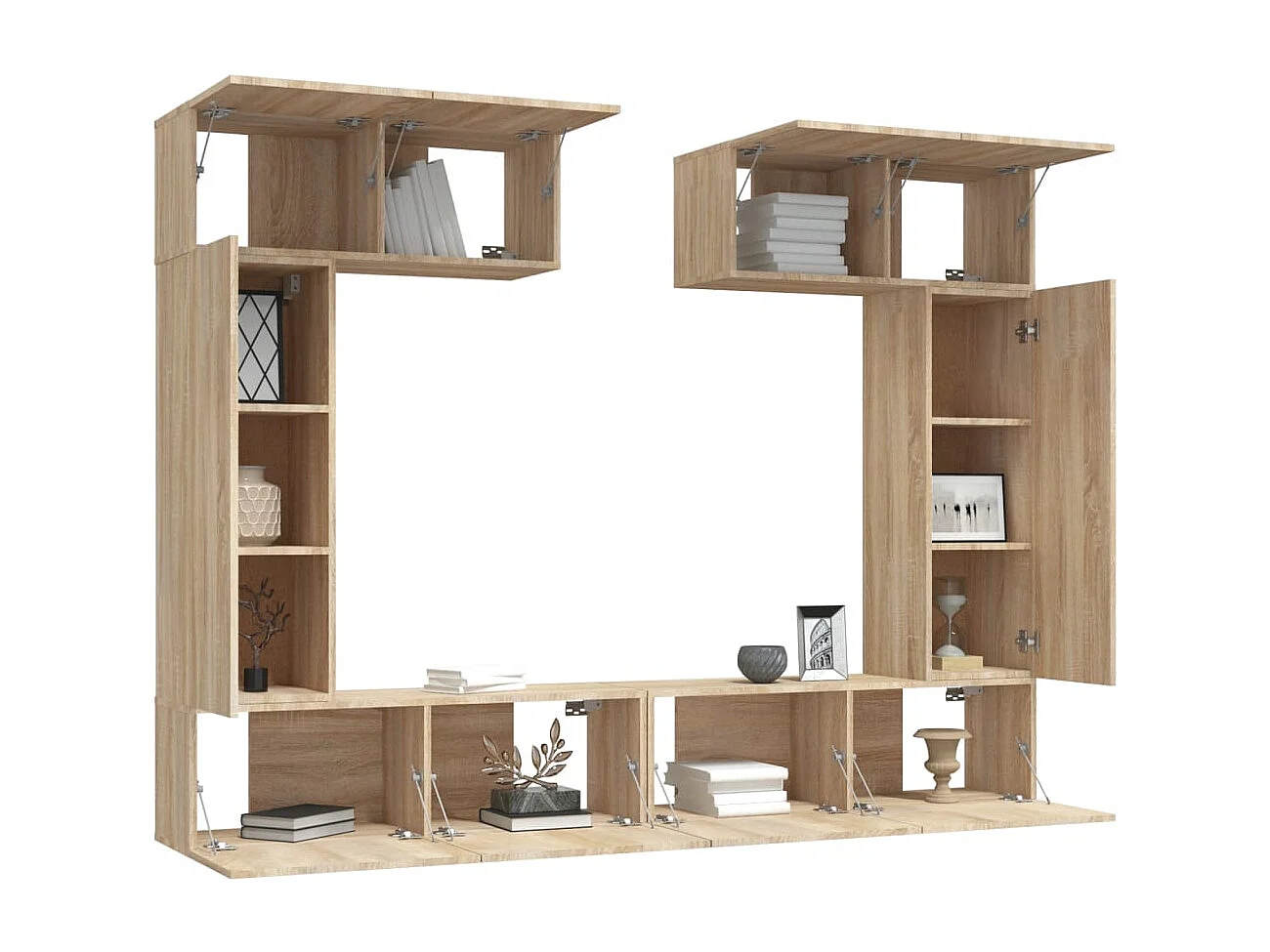 Nawal  Ensemble de meubles TV 6 pcs Chêne sonoma Bois d'ingénierie