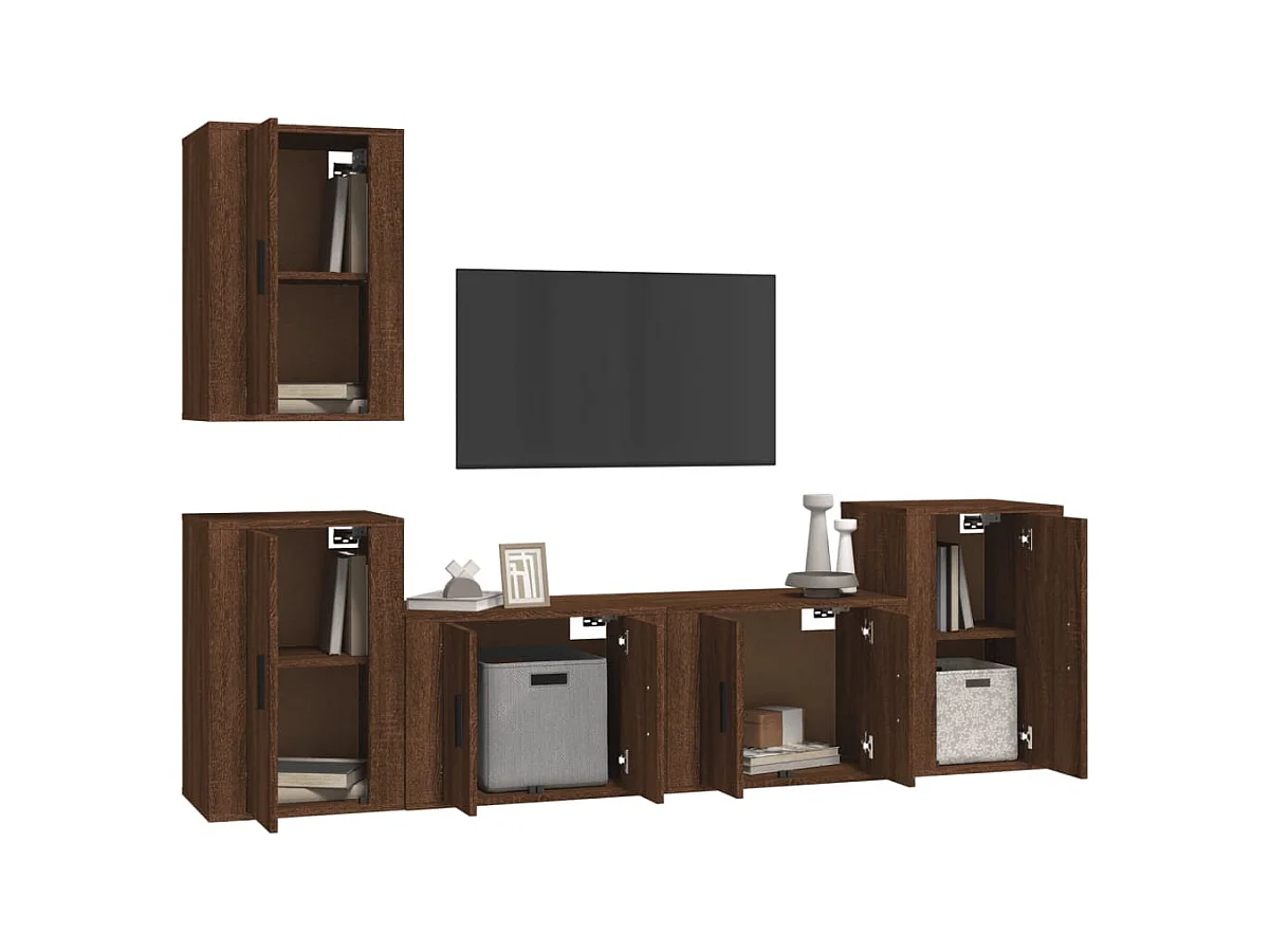 Korsholm  Ensemble de meubles TV 5 pcs Chêne marron Bois d'ingénierie