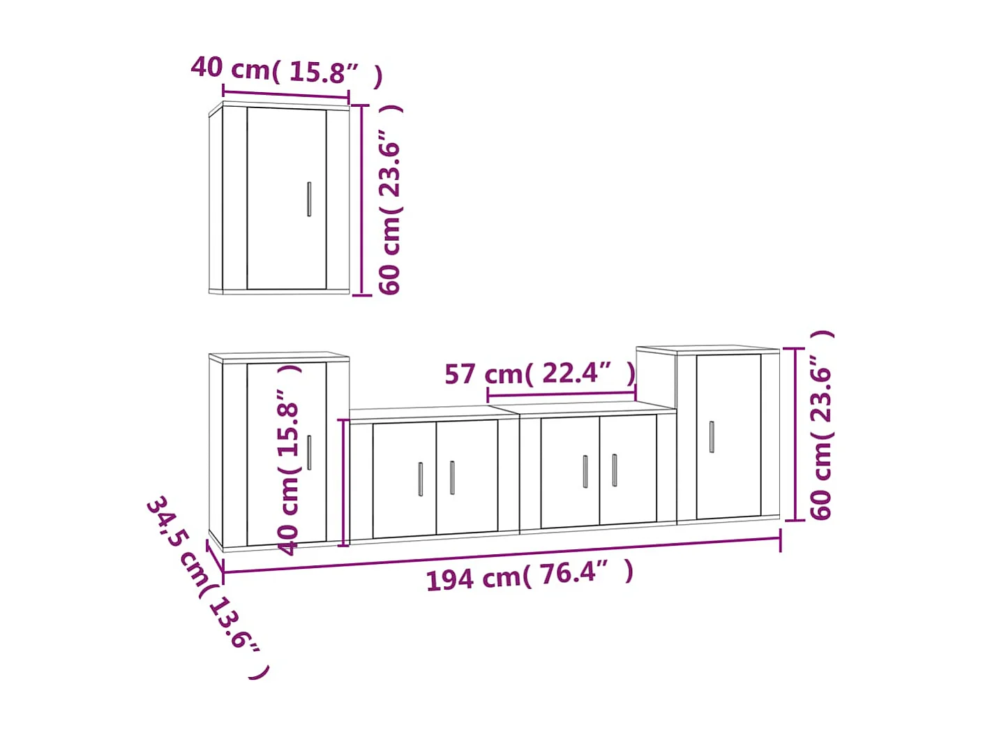 Korsholm  Ensemble de meubles TV 5 pcs Chêne marron Bois d'ingénierie