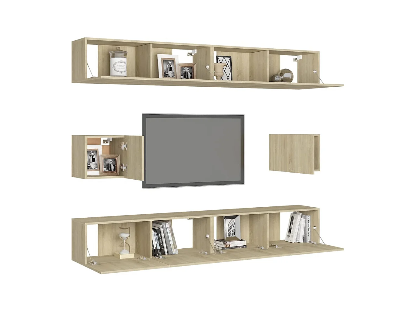 Ferenc  Ensemble de meubles TV 6 pcs Chêne sonoma Bois d'ingénierie