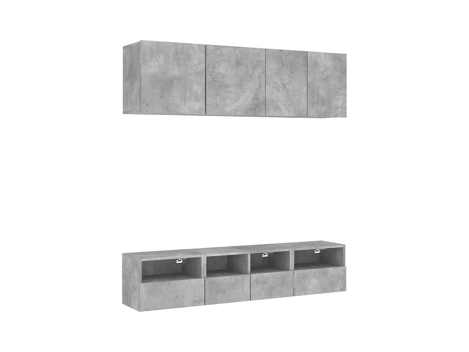 Vito Mauro  Unités murales TV 5 pcs gris béton bois d'ingénierie