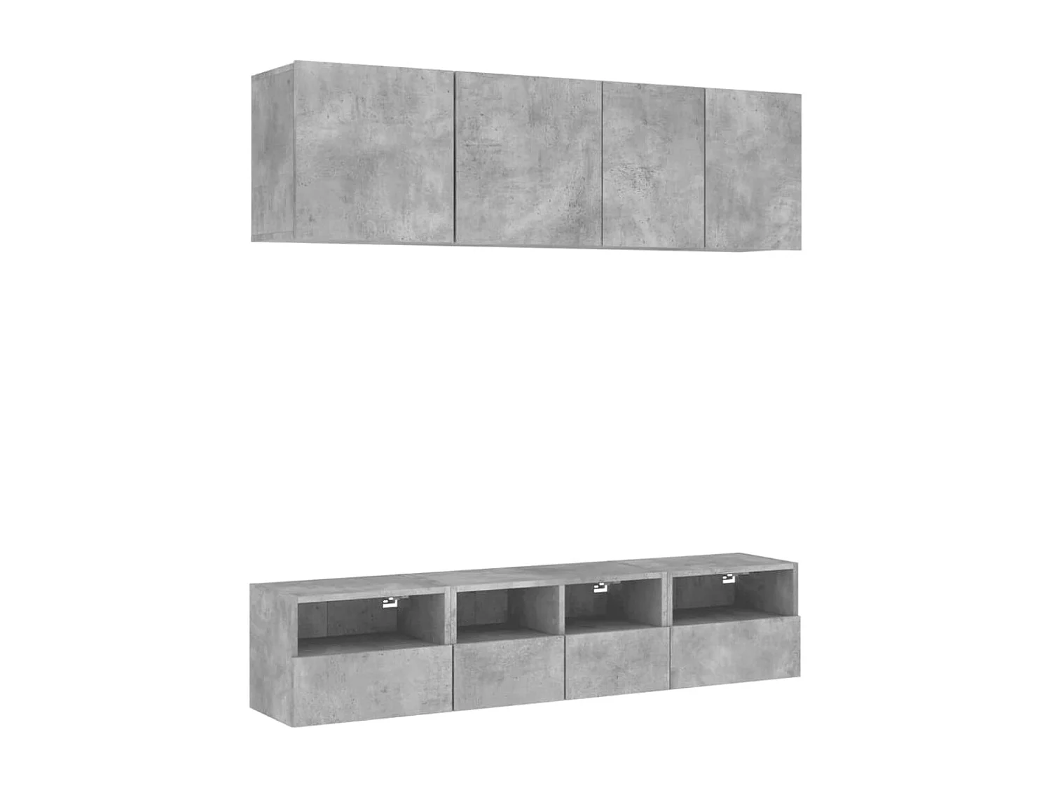 Vito Mauro  Muebles de TV de pared 5 pzas madera ingeniería gris hormigón