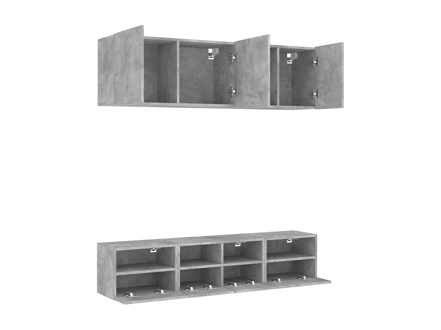 Vito Mauro  Muebles de TV de pared 5 pzas madera ingeniería gris hormigón