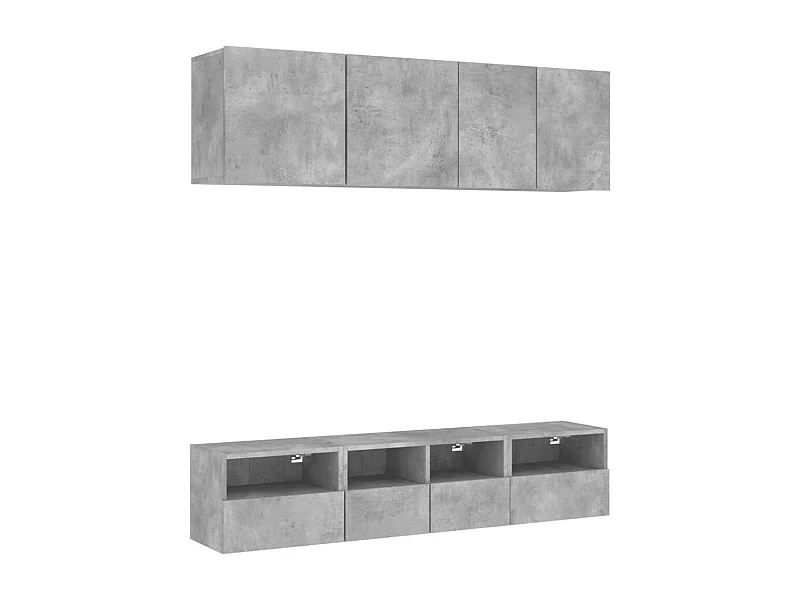 Vito Mauro  Unités murales TV 5 pcs gris béton bois d'ingénierie