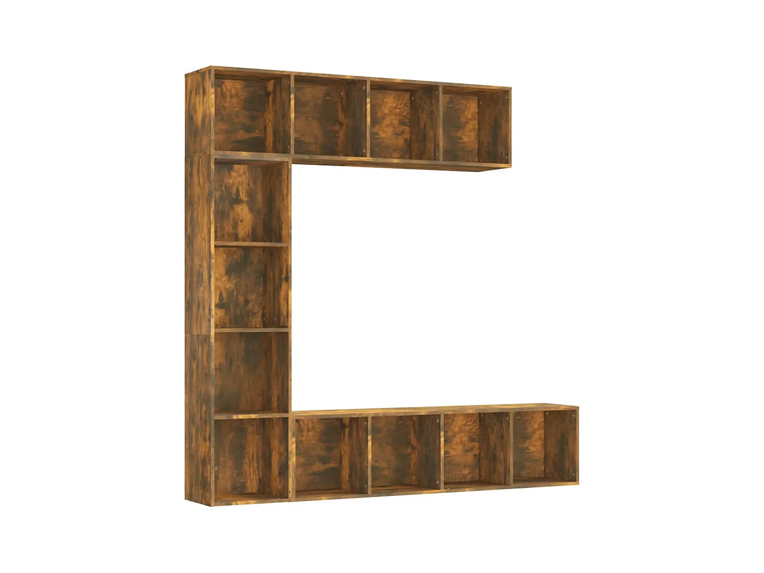 Elida  Ensemble bibliothèque/meuble TV 3 pcs Chêne fumé 180x30x180 cm