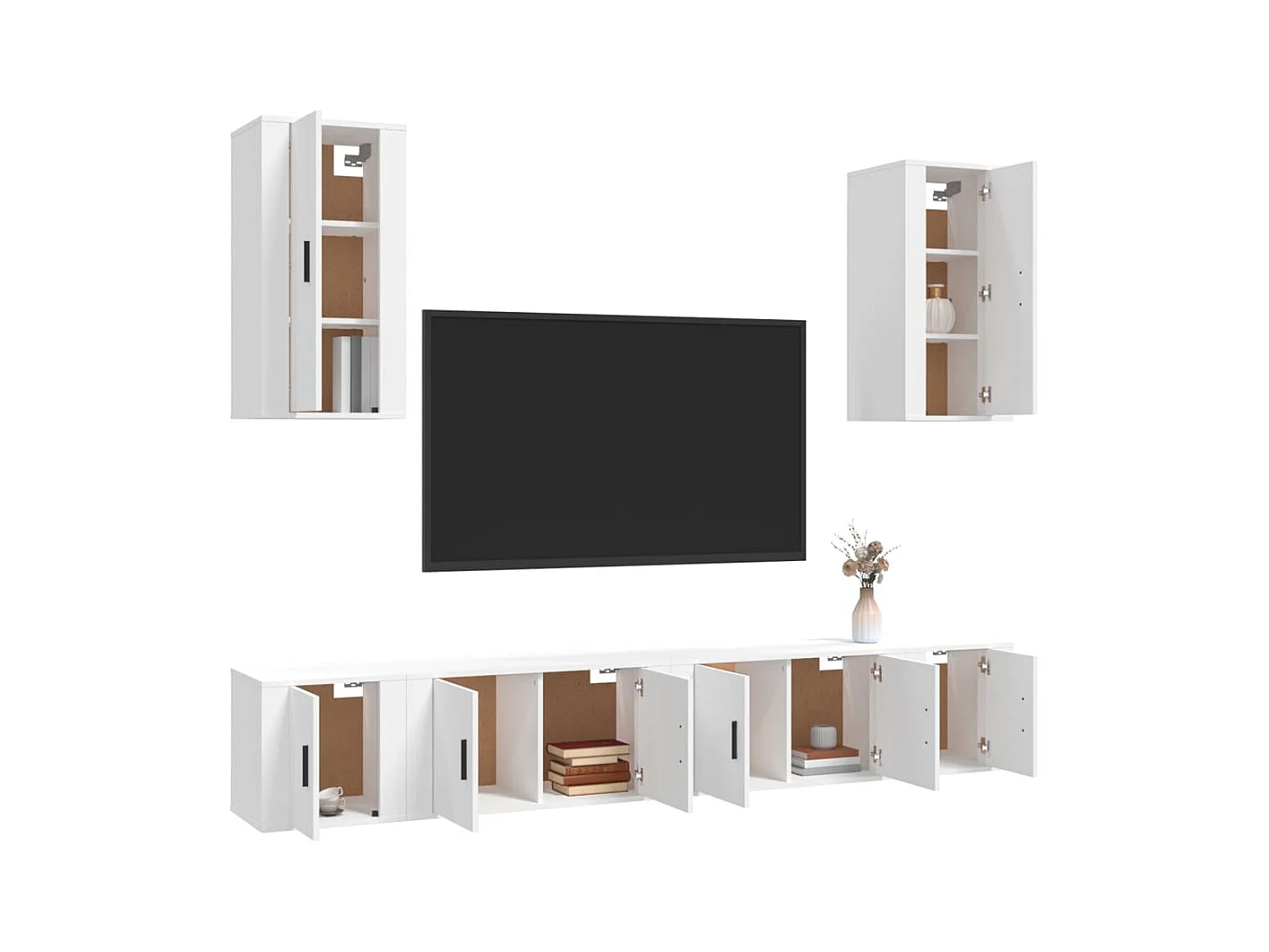 Yael  Ensemble de meubles TV 6 pcs Blanc Bois d'ingénierie