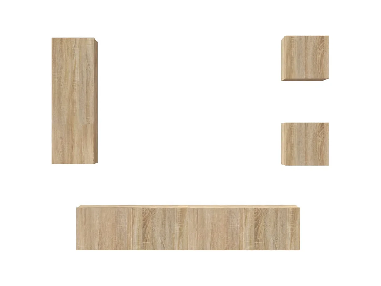 Garden Furniture -  5-delige Tv-meubelset bewerkt hout sonoma eikenkleurig