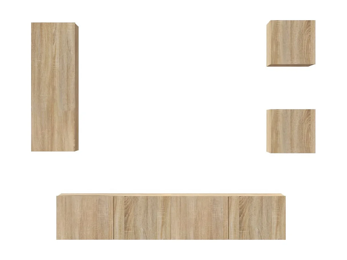 Garden Furniture -  5-delige Tv-meubelset bewerkt hout sonoma eikenkleurig