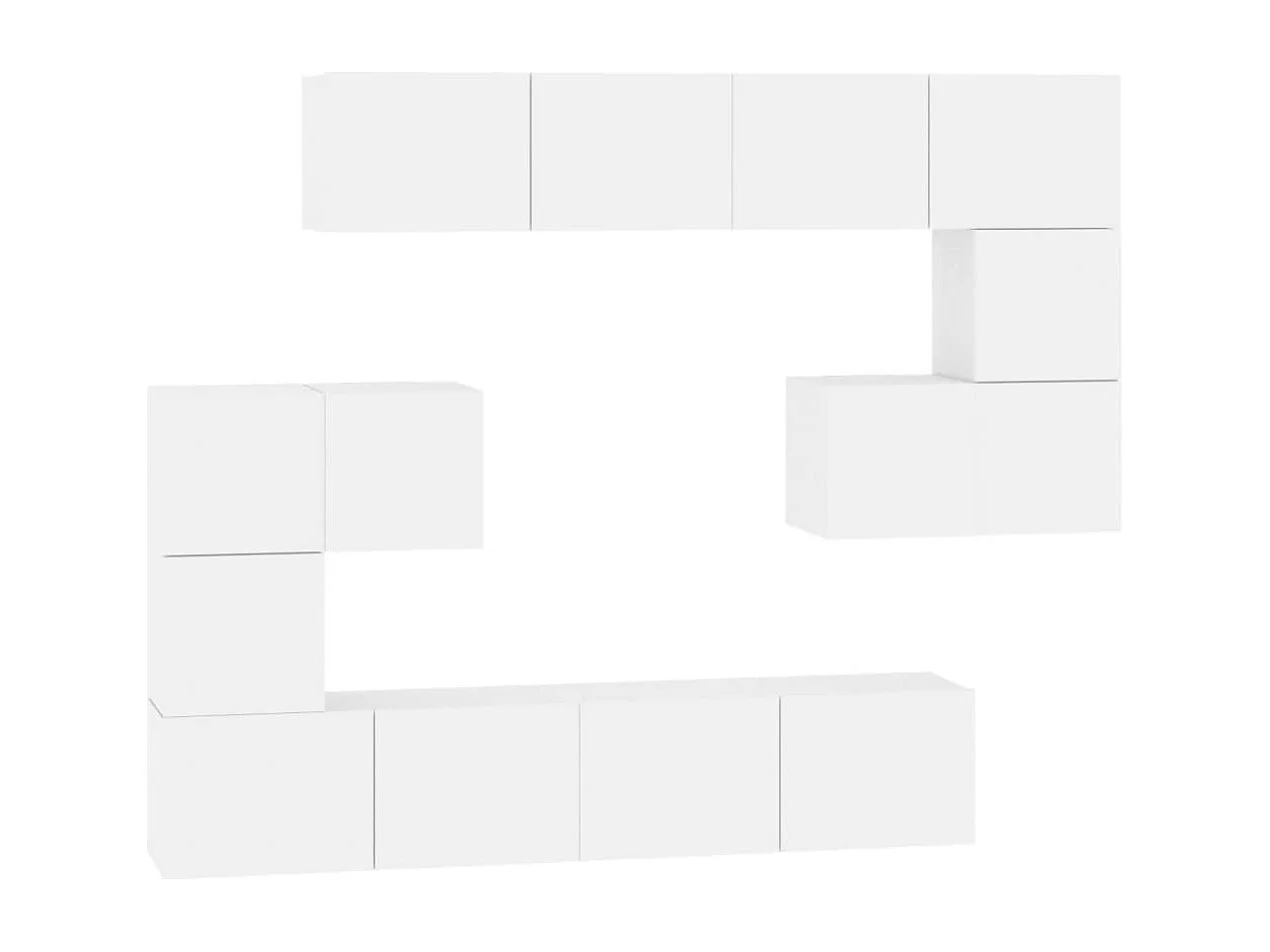 Cedvar  Mueble de pared para TV madera contrachapada blanco