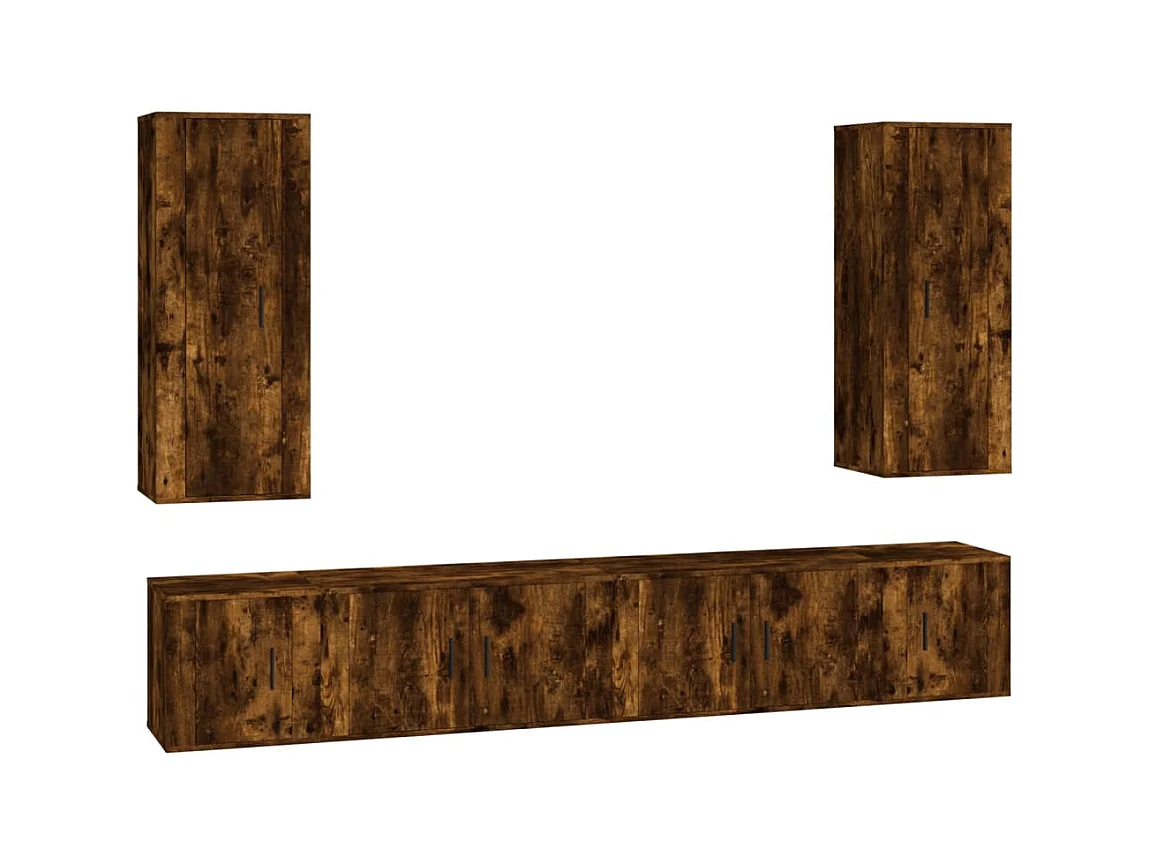 Ravenna  Ensemble de meubles TV 6 pcs Chêne fumé Bois d'ingénierie