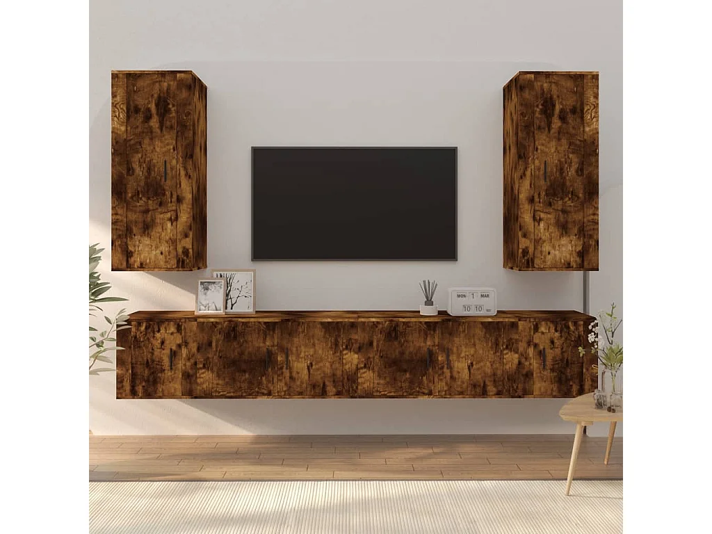 Ravenna  Ensemble de meubles TV 6 pcs Chêne fumé Bois d'ingénierie