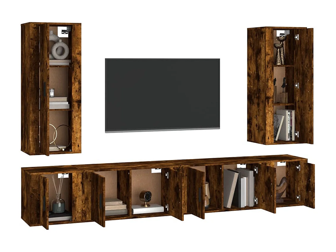 Ravenna  Ensemble de meubles TV 6 pcs Chêne fumé Bois d'ingénierie