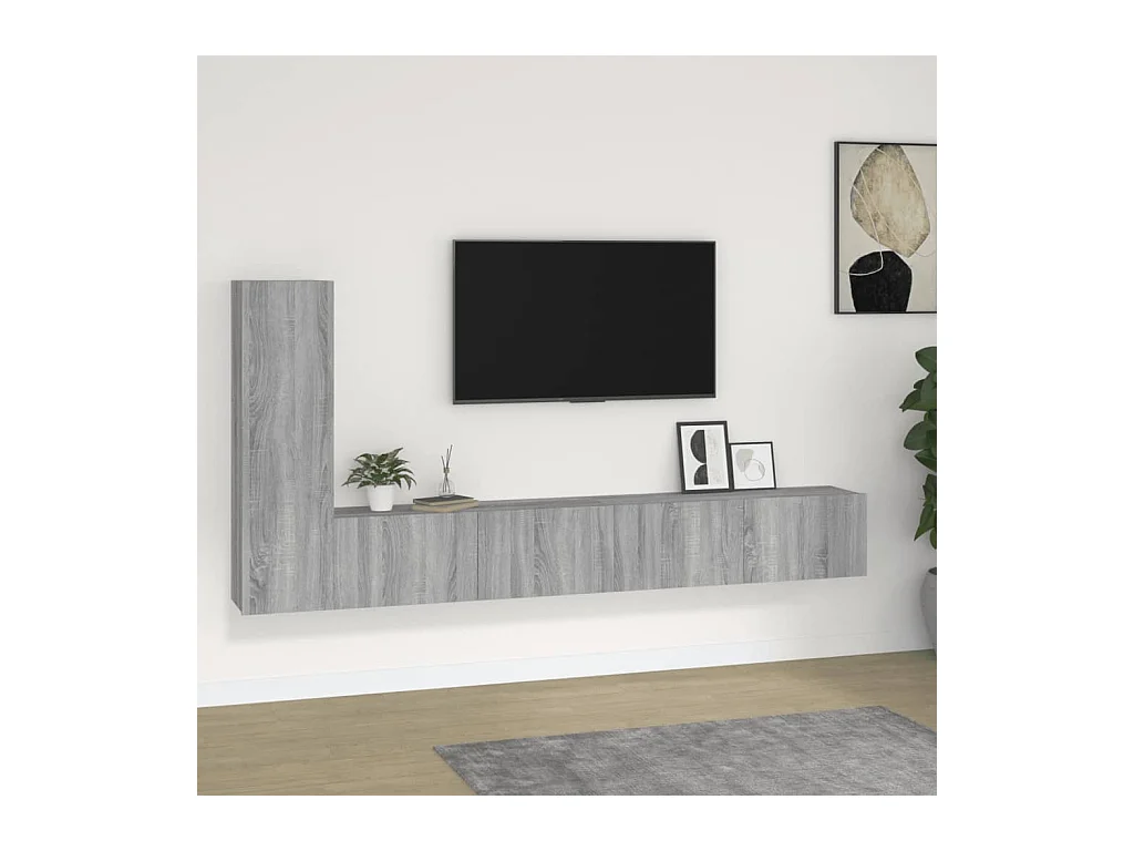 Tirza  Ensemble de meubles TV 3 pcs Sonoma gris Bois d'ingénierie