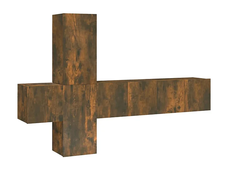 Pontarlier  Ensemble de meubles TV 5 pcs Chêne fumé Bois d'ingénierie