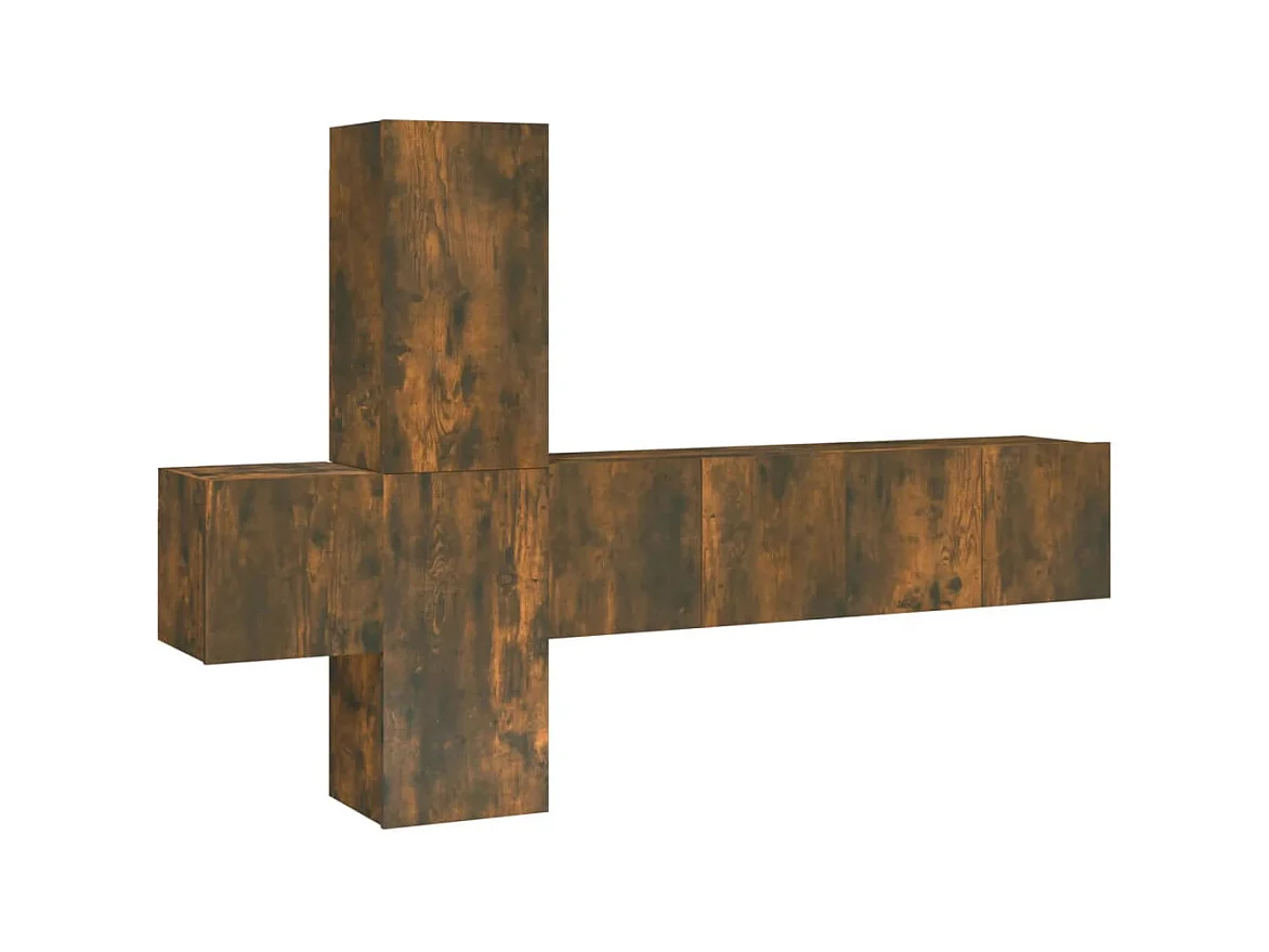 Pontarlier  Ensemble de meubles TV 5 pcs Chêne fumé Bois d'ingénierie