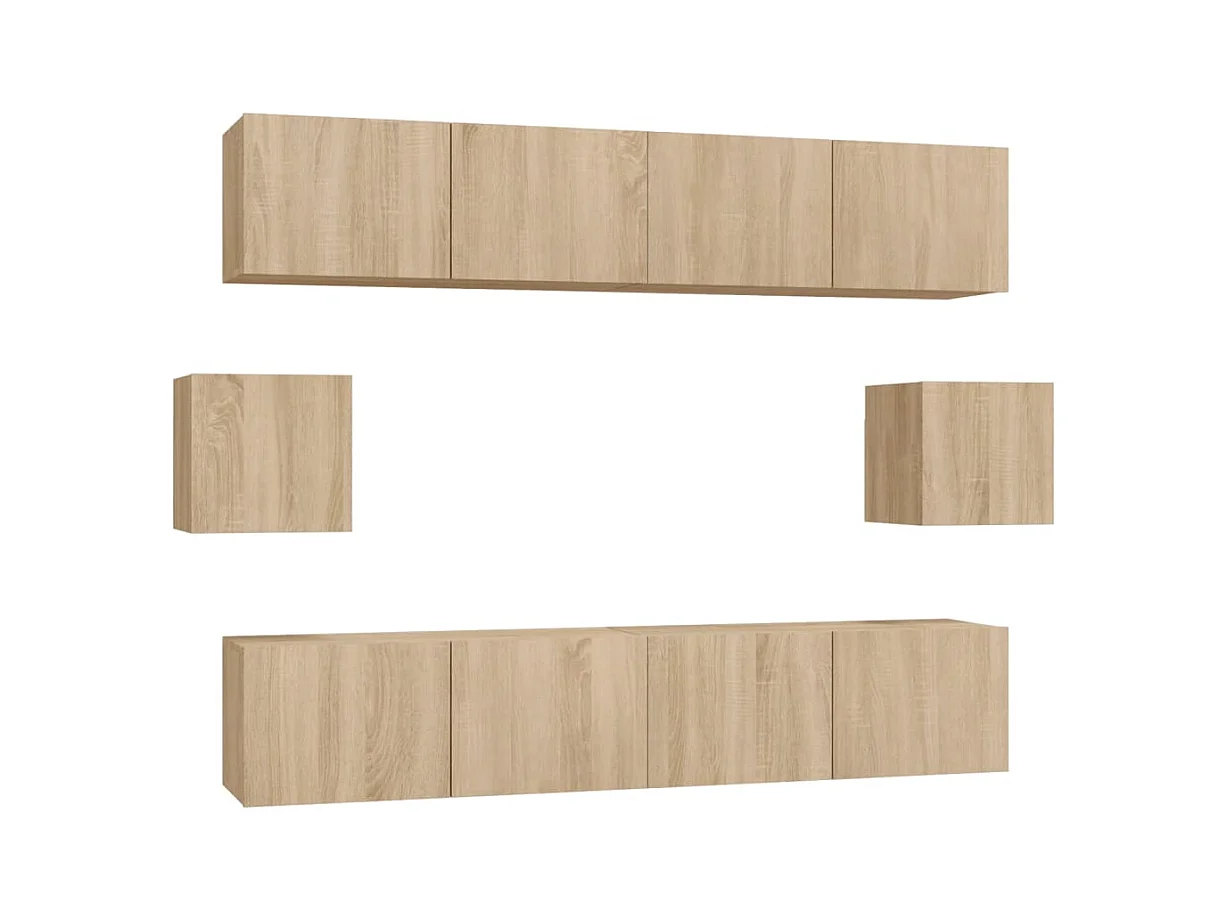 Hollola  Ensemble de meubles TV 6 pcs Chêne sonoma Bois d'ingénierie