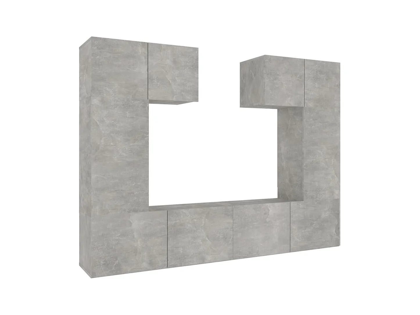 Nawal  Ensemble de meubles TV 6 pcs Gris béton Bois d'ingénierie