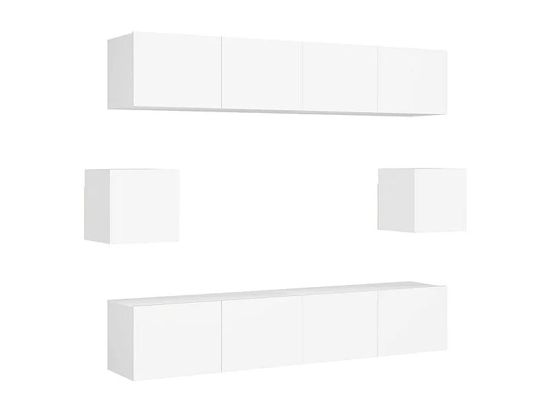 Ferenc  Ensemble de meubles TV 6 pcs Blanc Bois d'ingénierie