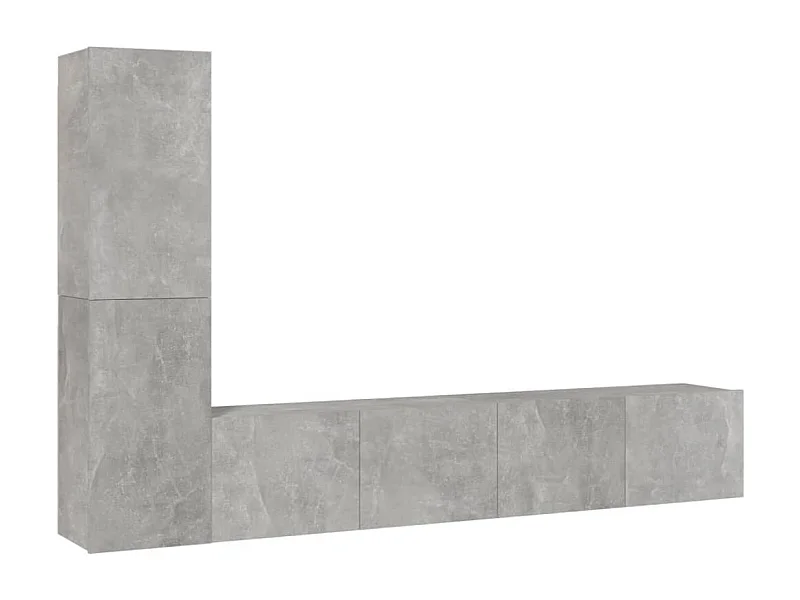 Tirza  Set de muebles de TV 4 pzas madera contrachapada gris hormigón