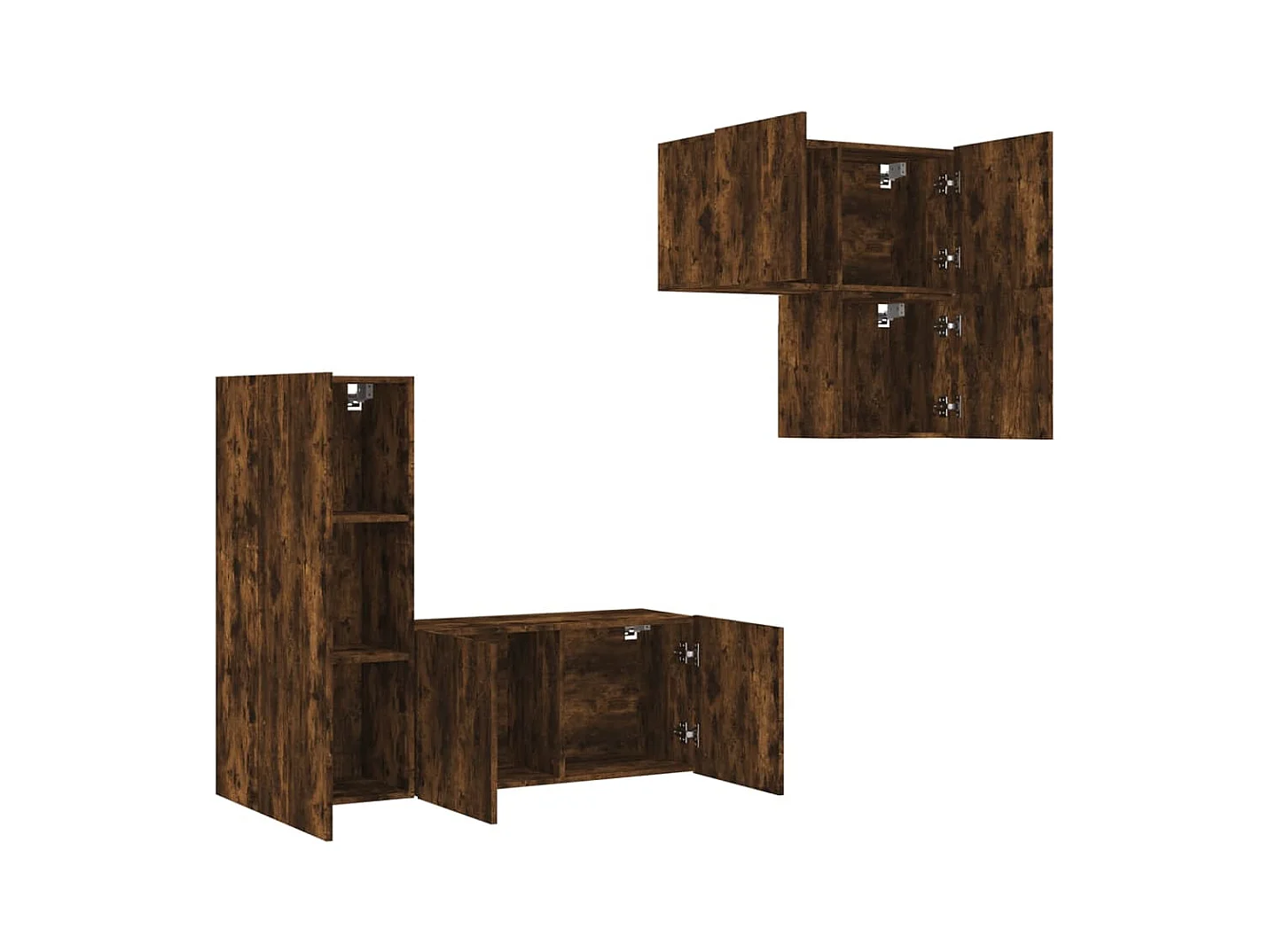 Gabriele Pietro  Muebles de TV de pared 4 pzas madera ingeniería roble ahumado