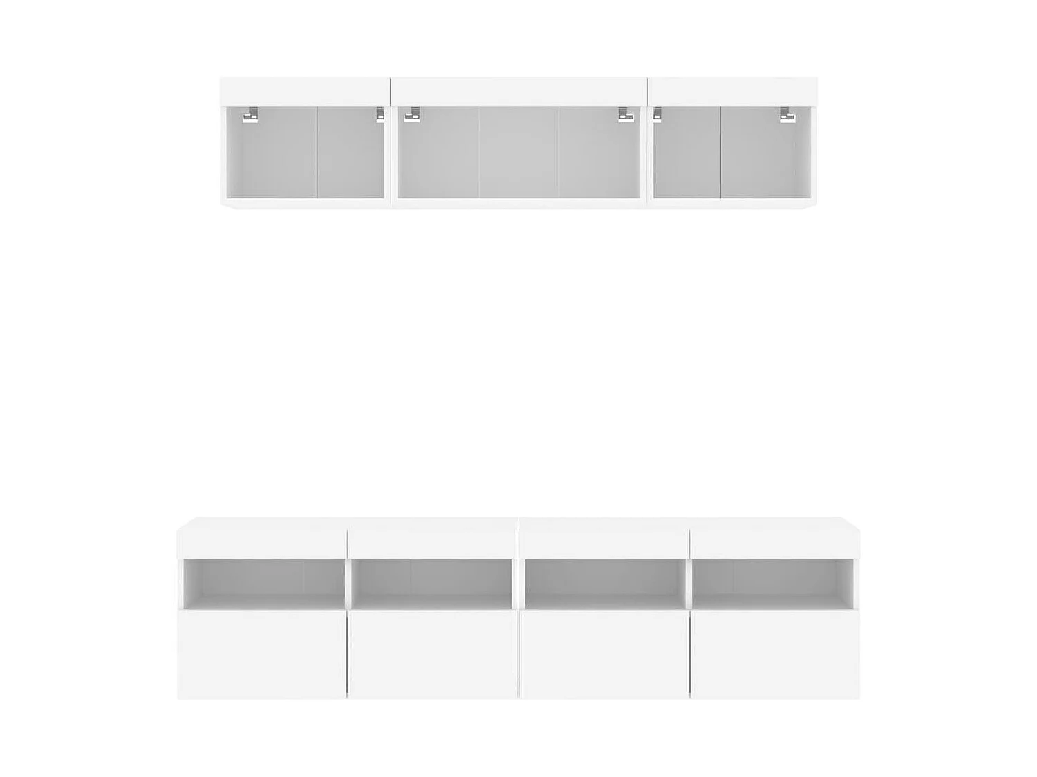 Nourdin  Unités murales TV avec LED 5 pcs blanc bois d'ingénierie