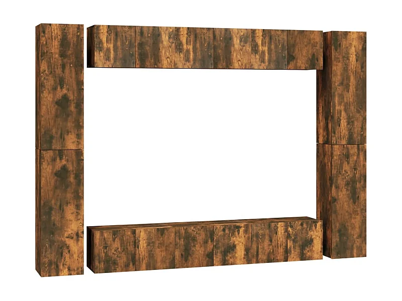 Maisons-Alfort  10-delige Tv-meubelset bewerkt hout gerookt eikenkleurig