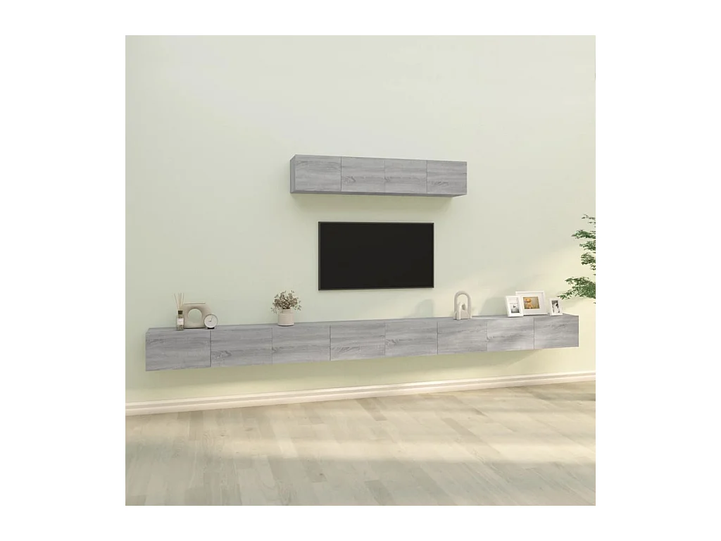 Juliette  Ensemble de meubles TV 6 pcs Sonoma gris Bois d'ingénierie