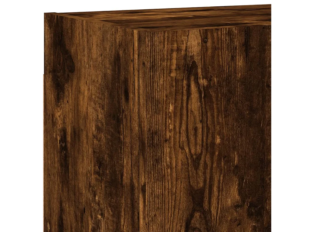 Brynir  4-delige Tv-wandmeubelset bewerkt hout gerookt eikenkleurig