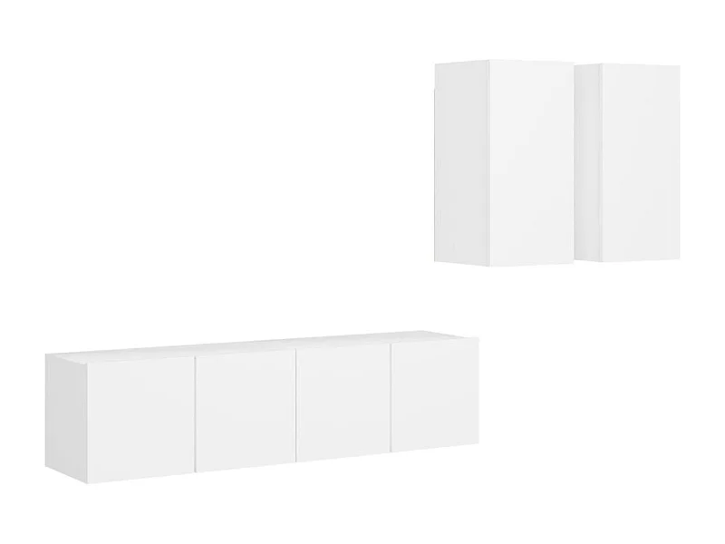 Bethany  4-delige Tv-meubelset bewerkt hout wit