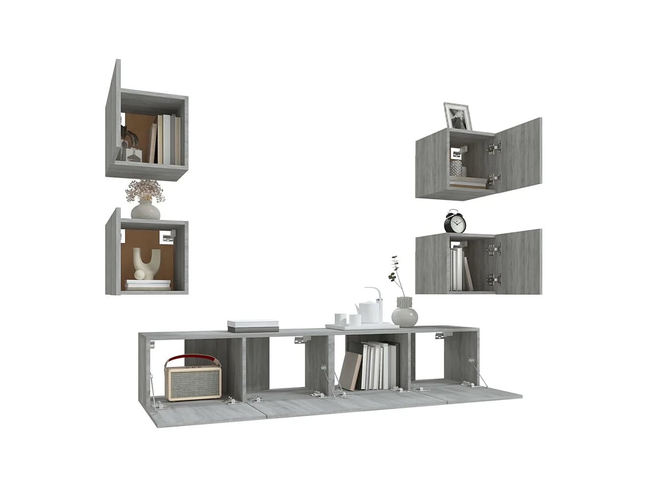 Azra  Ensemble de meubles TV 6 pcs Sonoma gris Bois d'ingénierie